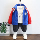 Toddler Boys Jackets Boys Autumn Clothing outside Casual Hooded Style