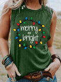 Merry and Bright Sweatshirts Sleeveless Vest T-shirt
