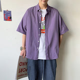 Men Shirts Short Sleeve Shirt Baggy Coat