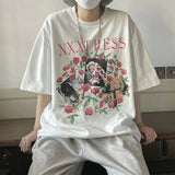 Men T-Shirts round Neck Printed Loose Half Sleeve