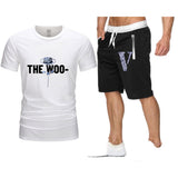 Vlone T Shirts & Shorts 2 Piece Set Rose Large V Printed Men'S And Women'S Loose Short-Sleeved T-Shirt