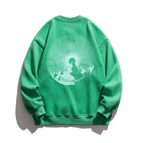 Man Fall Outfis Printed Sweater Loose Couple Casual All-Matching Tops Coat