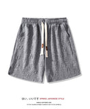 Men White Shorts Summer Wide Retro Casual Casual