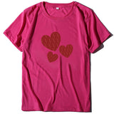 Valentine's Day T Shirt Large Size T-shirt Short Sleeve Red Heart Printing Summer