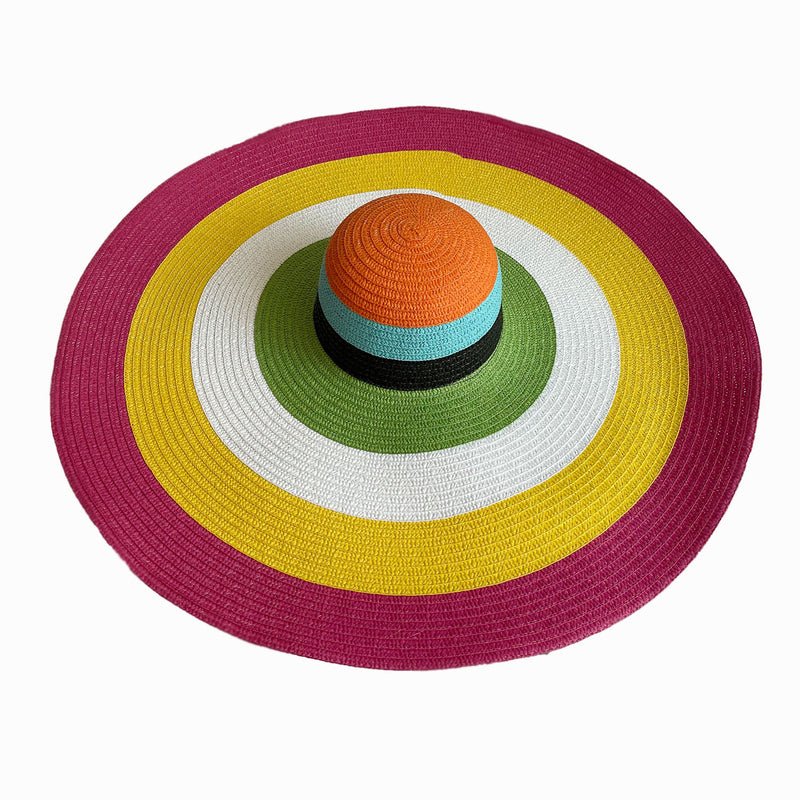 Summer Hats Rainbow Striped Hat Children Sun Protection Hat Beach Sun Hat