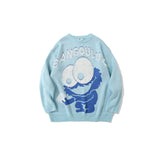 Man Fall Outfits Cartoon Bear Pattern Sweater Men's Loose Couple Pullover Casual Sweater