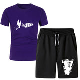 Vlone T Shirts & Shorts 2 Piece Set Men'S Summer Sports Fitness Casual Shorts Suit