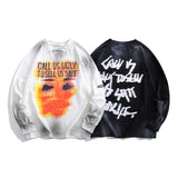 Crew Neck Sweatshirts for Men Men's Autumn Hip Hop Print Sweater Men's Casual Crew Neck T-shirt