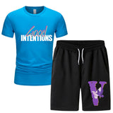 Vlone T Shirts & Shorts 2 Piece Set Short Sleeve T-Shirt Sports Summer