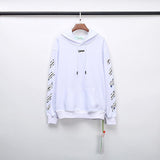 Off White Hoodie With Arrow Print Arrow Print Cotton Terry Hoodie Owt