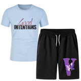 Vlone T Shirts & Shorts 2 Piece Set Short Sleeve T-Shirt Sports Summer