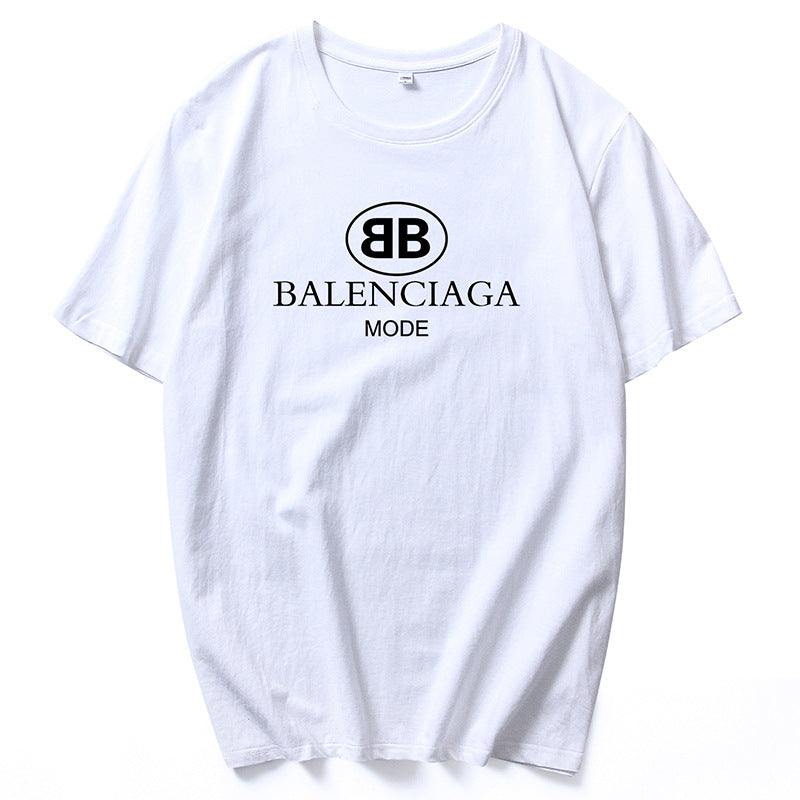 Unisex Balenciaga T Shirt Short Sleeved T shirt Men's Summer Men's Pullover Leisure T shirt Bottoming Shirt