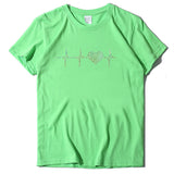 Valentine's Day T Shirt ECG Heart-Shaped Rhinestone Summer Large Size Top