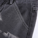 Julia Fox Low Rise Jeans Old Straight Fashion Color Contrast Slimming Casual Pants
