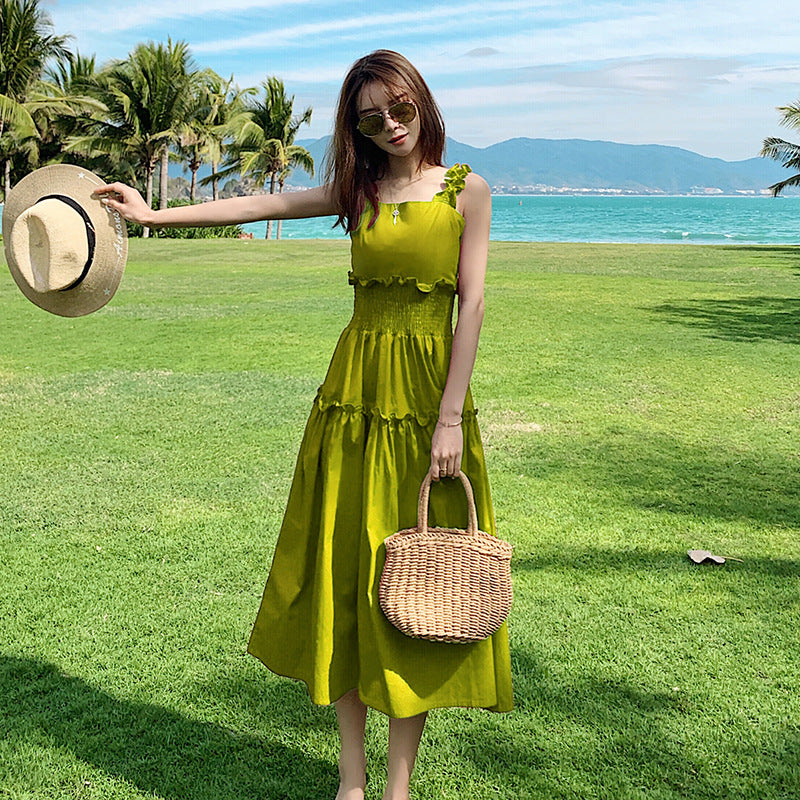 Emerald Green Dress Avocado Green Mori Strap