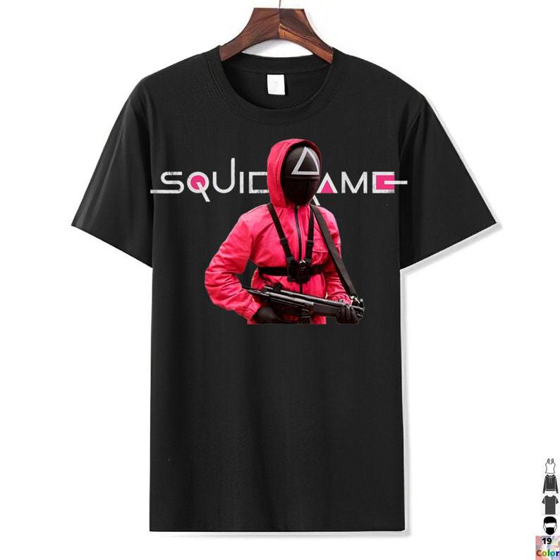 Squid Game Costume Printed Short Sleeve Pullover round Neck T-shirt plus Size
