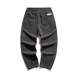 Man Fall Outfis Retro Washed Worn Jeans Street Leisure Wide-Leg Straight Pants