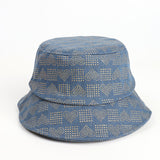 Bucket Hat Fishing Cap Cotton Print Fisherman Hat Vintage Denim Fashion Casual Sun-Proof Hat