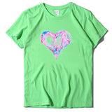 Valentine's Day T Shirt Short Sleeve Heart Printing Casual Summer Top