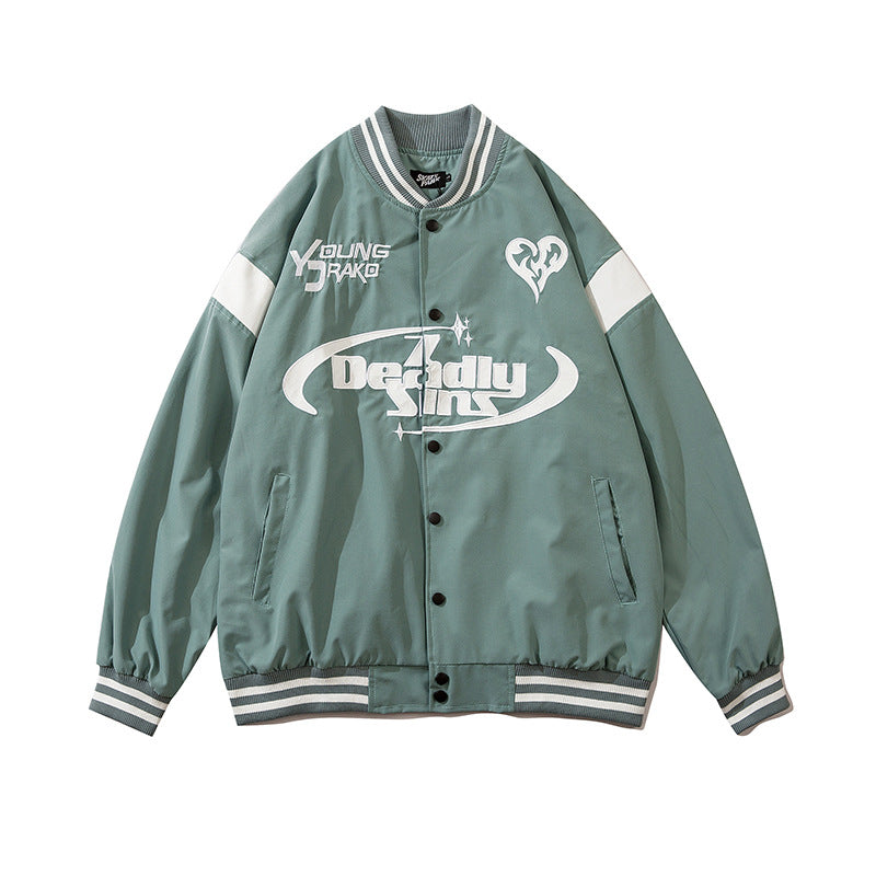 Man Fall Outfits Autumn and Winter Hip Hop Retro Jacket Men's and Women's Jacket