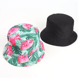 Bucket Hat Fishing Cap Cotton Print Fisherman Hat Fruit Cartoon Printing Outdoor Sunshade Sun Protection Hat