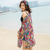 Coachella Music Festival Outfits Printed Cardigan Thailand Desert Loose-Fitting Slimming Coat Sun Protection Shirt Women