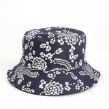Bucket Hat Fishing Cap Cotton Print Fisherman Hat Men and Women Vintage Printing Bucket Hat Outdoor