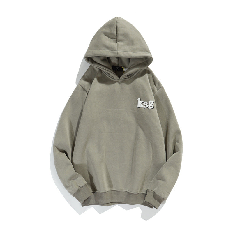 Kanye West Sunday Service Hoodie Letter Puff Print Gray Green Fleece Hoodie