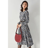 Gloria Vanderbilt Elegant Floral round Neck Loose Pleating