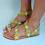 Women Open Toe Sandals Flats Large Size Sandals Spring Flat Sandals Round Toe