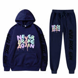 Never Broke Again Hoodie Casual Hooded Sweatshirt Casual Sports Pants