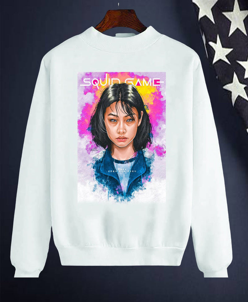 Squid Game Costume Girl Pattern Printed Long-Sleeved Top Sweatshirt