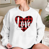 Valentine's Day T Shirt Sweater Love Heart Printing Fleece-Lined Sweater