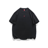 Men T Shitrs Fortune Letter Embroidered Crew Neck