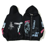 Kanye West Sunday Service Hoodie Cactus Jack Graffiti Printing Cardigan Hoodie