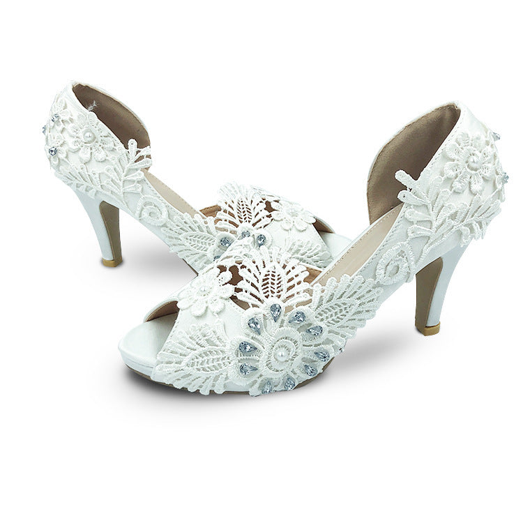 Low Heel Wedding Shoes Satin Large Size Wedding Shoes Bridal Shoes