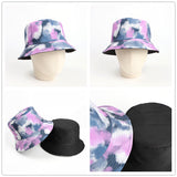 Bucket Hat Fishing Cap Cotton Print Fisherman Hat Double-Sided Tie-Dye Color Printing Fashion Sun Hat