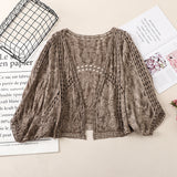 Coachella Music Festival Outfits Vintage Hollow Crocheted Cardigan Short Coat Top