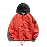 Man Fall Outfis Autumn Fashion Colorblock Hood Jacket Boys Hip Hop Loose Jacket