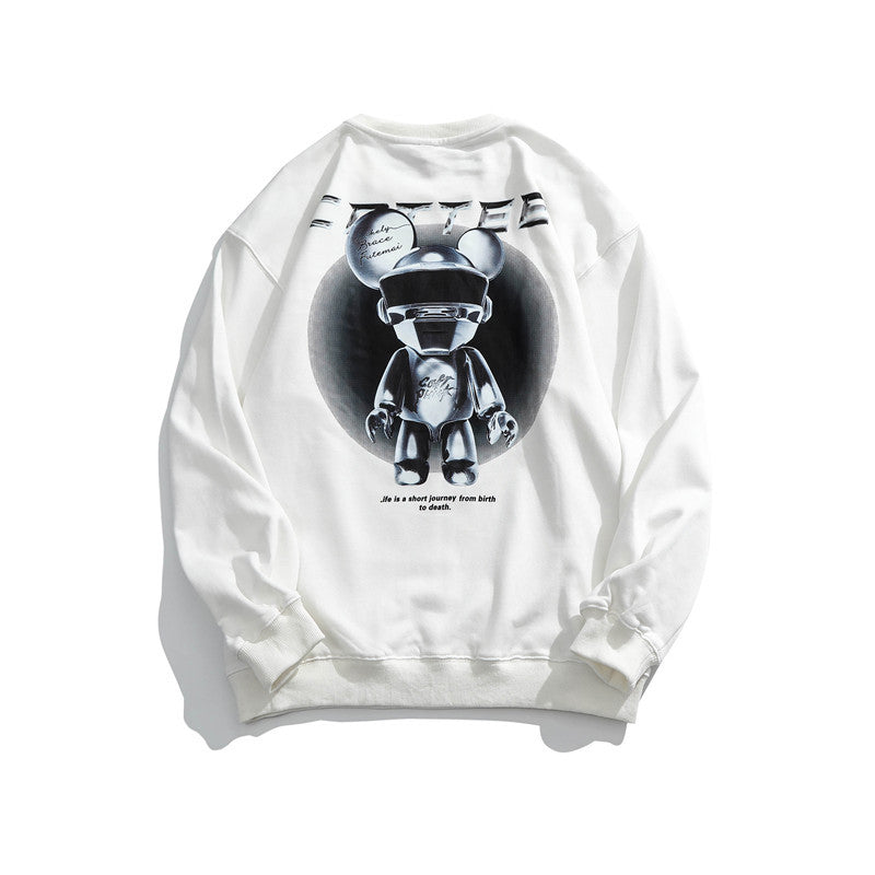 Crew Neck Sweatshirts for Men Men's Clothing Hip Hop Printed Crew Neck Sweatshirt Male Casual Pullover