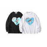 Man Fall Outfits Men's T-shirt Loose Printed Thin Sweater Base