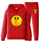 Vlone Hoodie & Pants 2 Piece Set Men'S Spring And Autumn Loose Pullover Sweatershirt