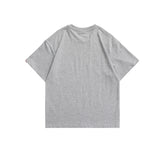 Men T Shitrs Solid Color Letter Print Round Neck Loose