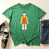 Squid Game Costume Wooden Game Printed Short-Sleeved T-shirt