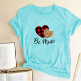 Valentine's Day T Shirts Couples Leopard Plaid Love Women's T-shirt Loose T-shirt