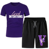 Vlone T Shirts & Shorts 2 Piece Set Short Sleeve T-Shirt Sports Summer