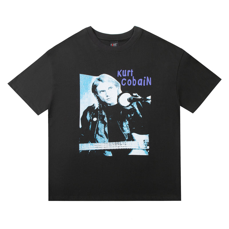 Nirvana T Shirt Nirvana Kurt Cobain Retro Loose Round Neck Vtg