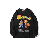 Man Fall Outfits Hip Hop Retro Love Printed Crew Neck Sweatshirt Casual Long-Sleeved Top for Men