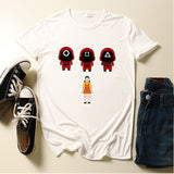 Squid Game Costume 2D Digital Creative Printing Casual Short Sleeve T-shirt