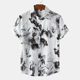 Camp Collar Shirt Short Sleeve Print